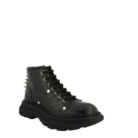 Leather Ankle Combat Boots - Picture 2 of 6